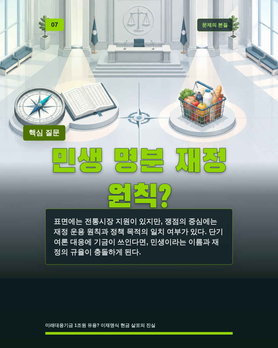 민생 명분 재정 원칙?