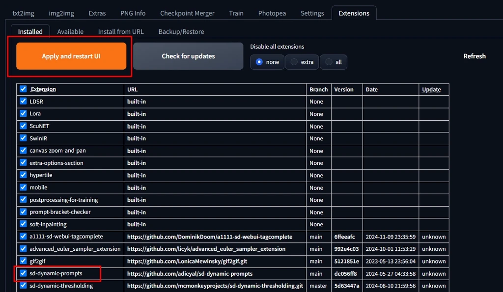 설치한 와일드카드 적용하기