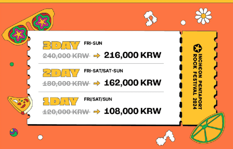 2024 인천펜타포트 락 페스티벌 티켓 예매, 라인업 출연진