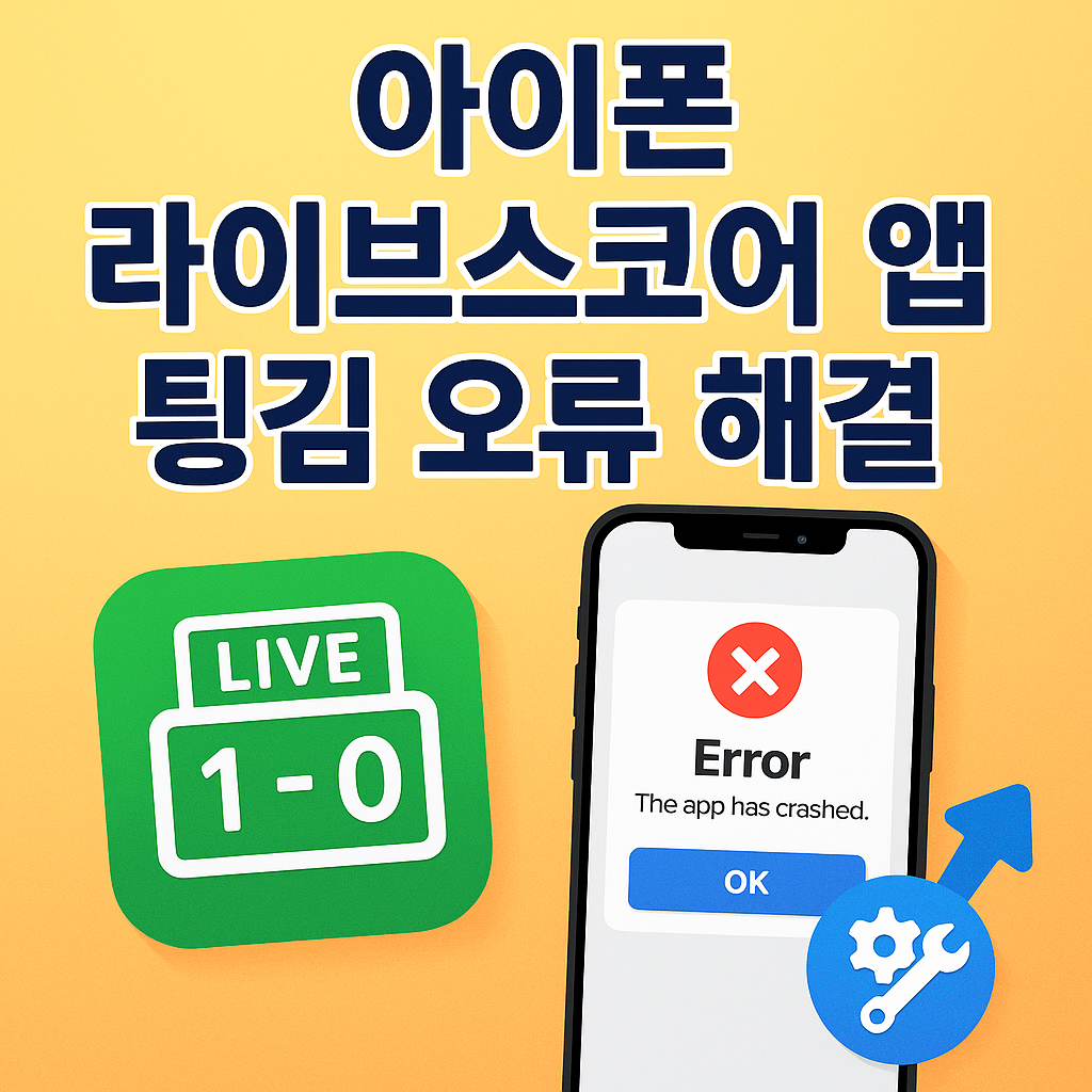 라이브 스코어앱 튕김현상 - 아이폰 실행안됨 원인과 해결법 총정리!