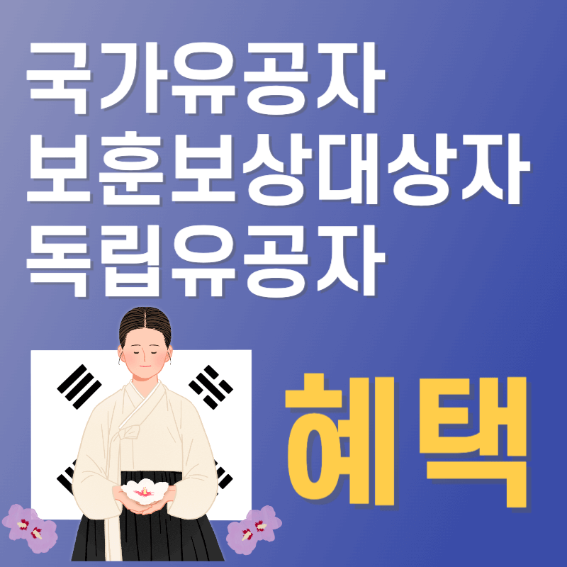 국가유공자와 보훈보상대상자, 독립유공자 혜택
