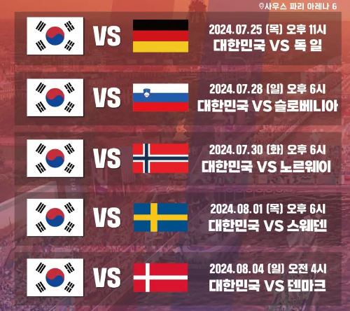 여자핸드볼 경기일정