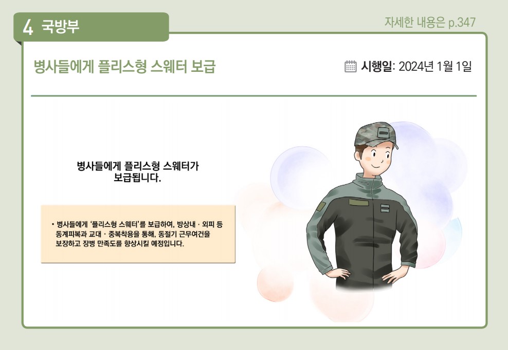 병사들에게 플리스형 스웨터 보급