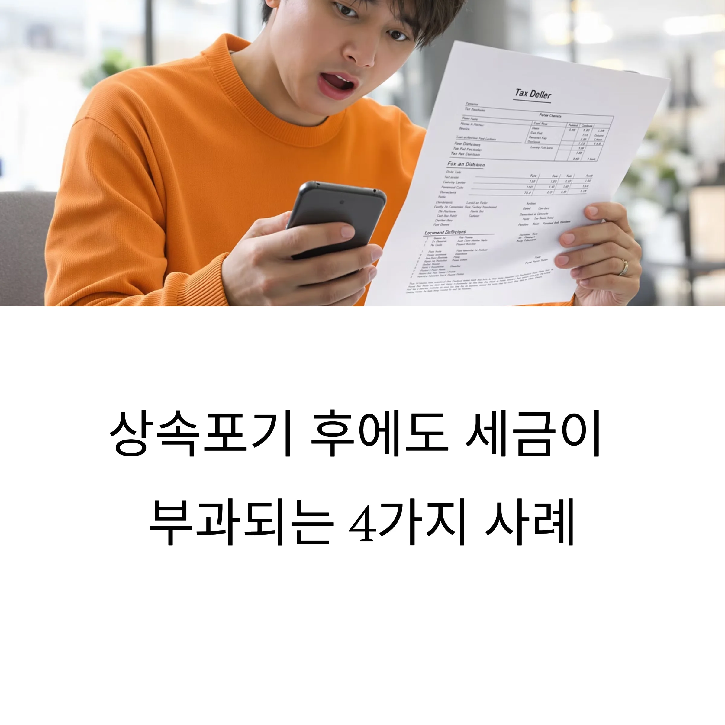 상속포기 후에도 세금이 부과되는 4가지