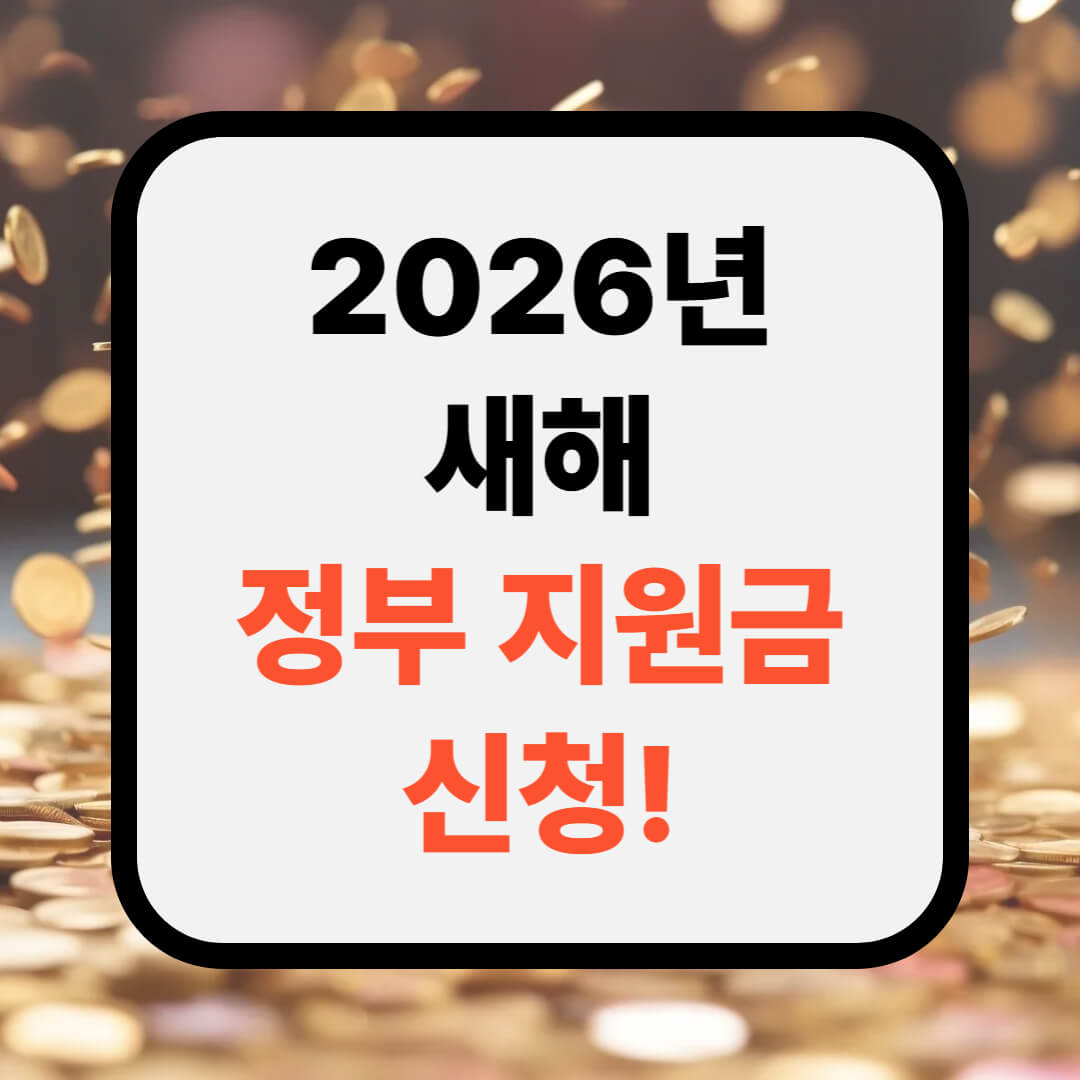 2026 지금 안하면 놓치는 새해 정부 지원금 신청!