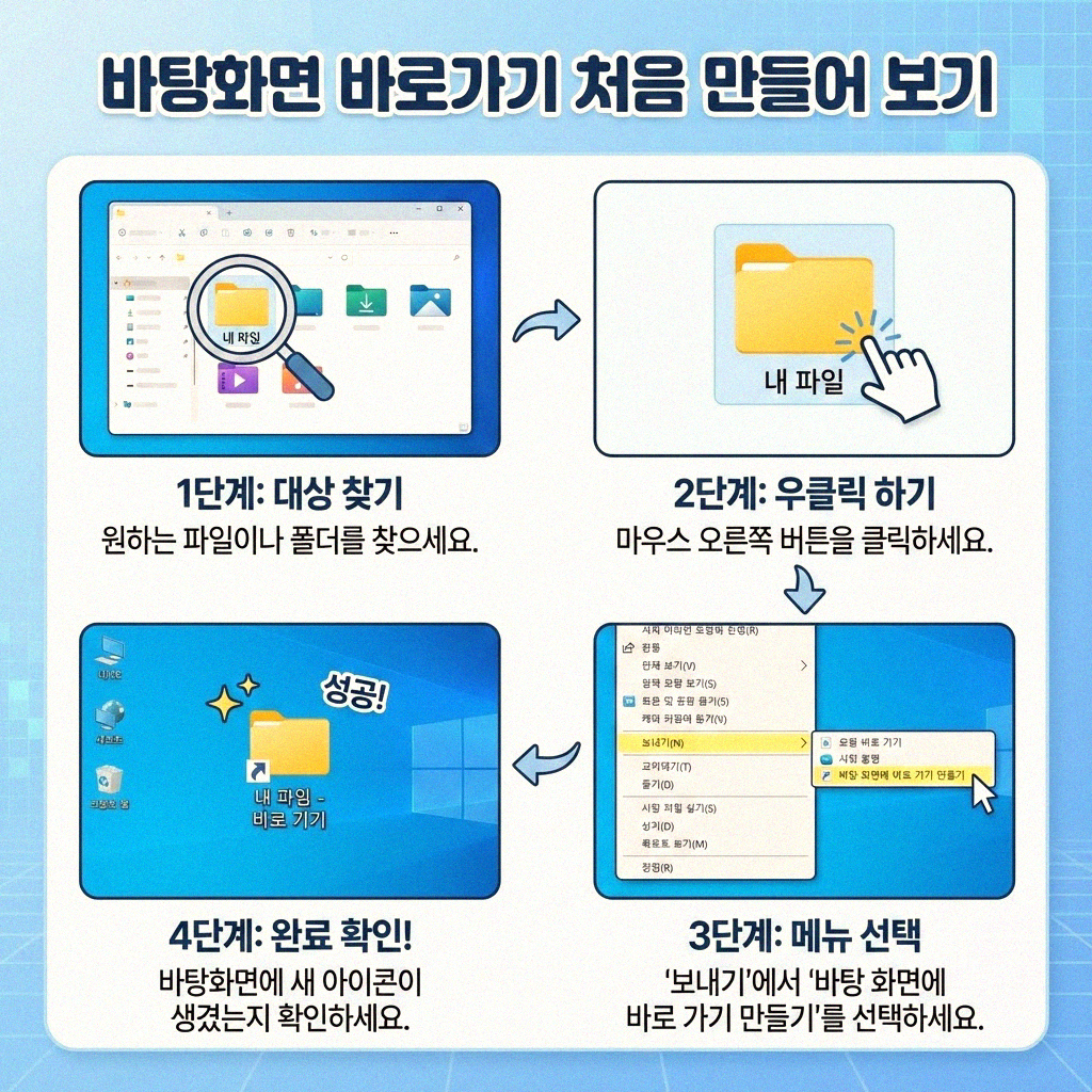 윈도우 바탕화면 바로가기 쉽게 만드는 방법 총정리