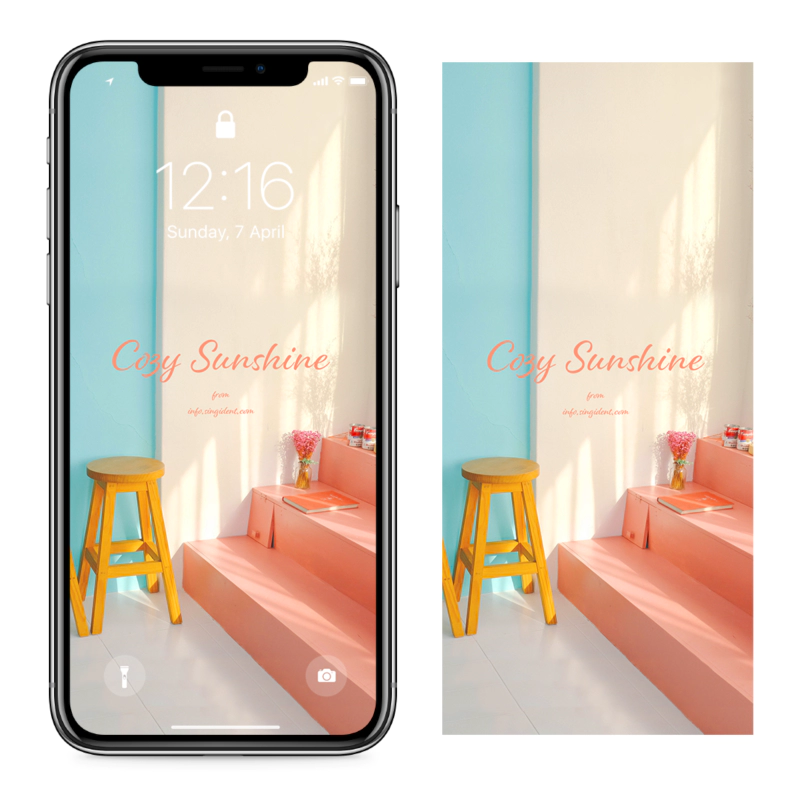 15 창가 원목 스툴 C - Cozy Sunshine 아이폰봄배경화면
