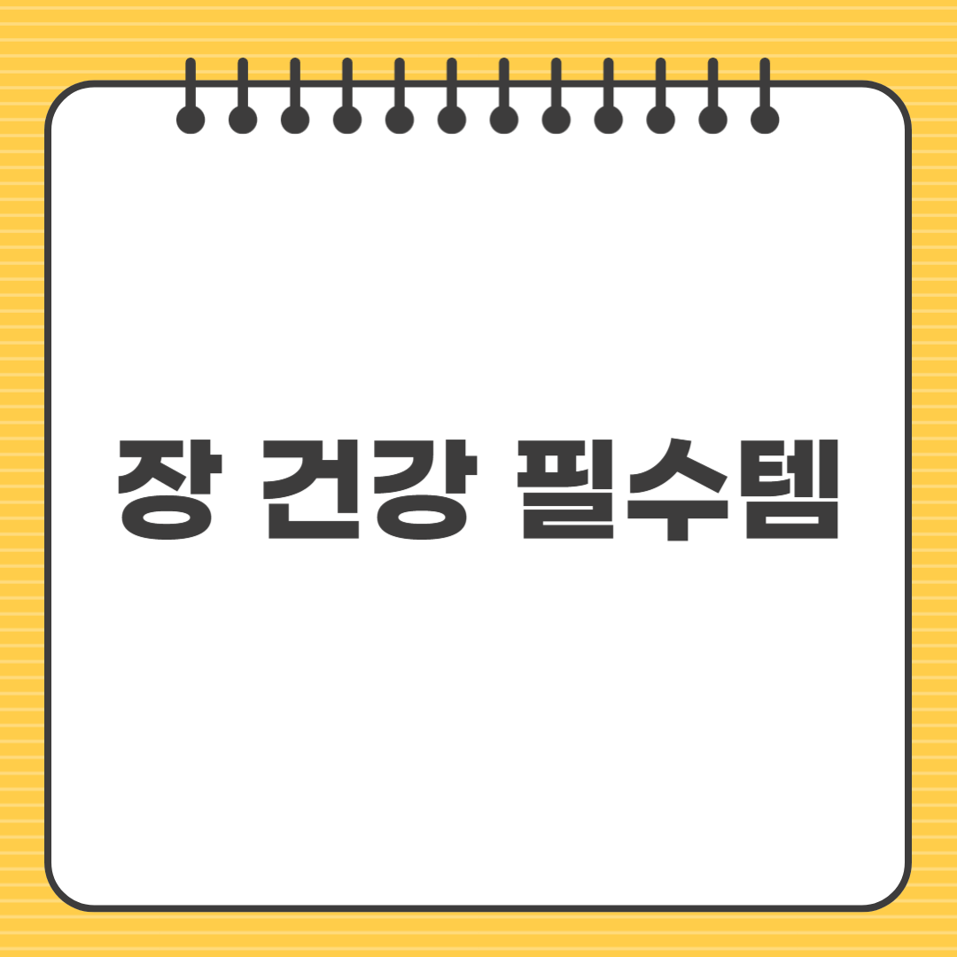장 건강을 지키는 최고의 방법과 필수템 소개