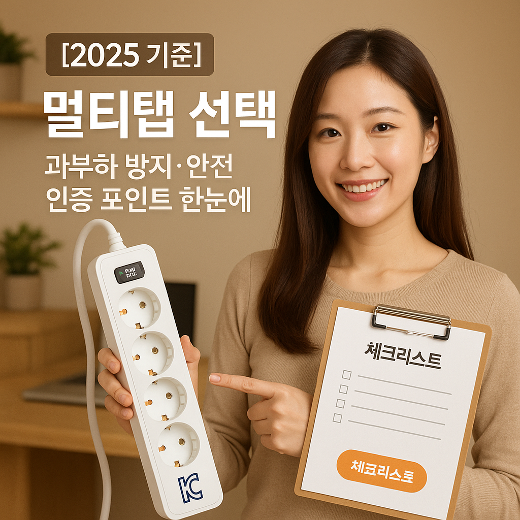 [2025 기준] 멀티탭 선택 ｜ 과부하 방지&middot;안전 인증 포인트 한눈에 보기