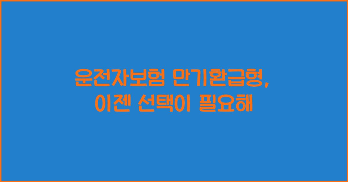 운전자보험 만기환급형
