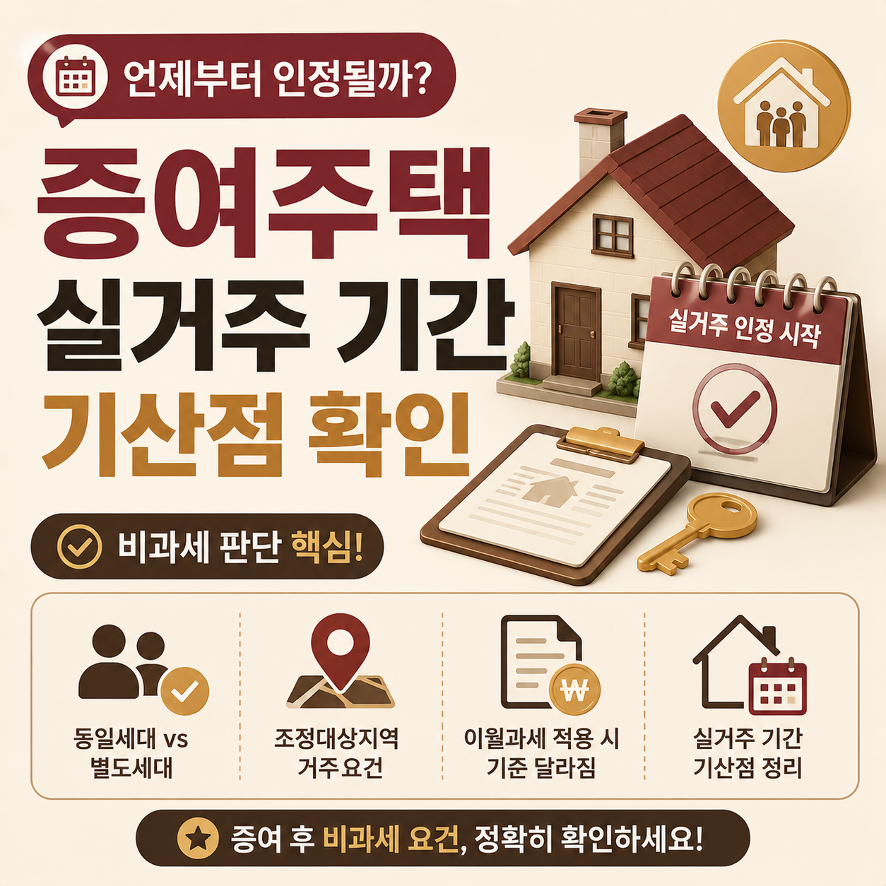 증여받은 주택의 실거주 인정 기간 기산점 설명 이미지