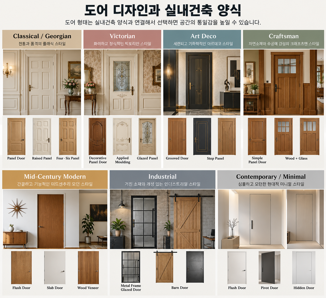 도어 디자인과 실내건축 양식