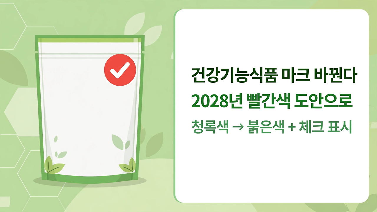 건강기능식품 마크가 빨간색으로 바뀝니다