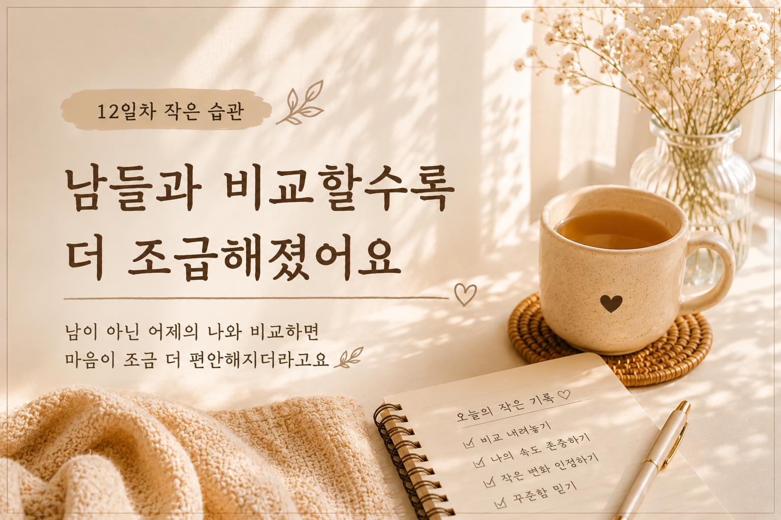 남들과 비교할수록 더 조급해졌어요