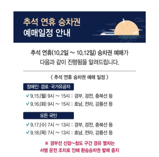 추석 KTX 예매 방법 총정리
