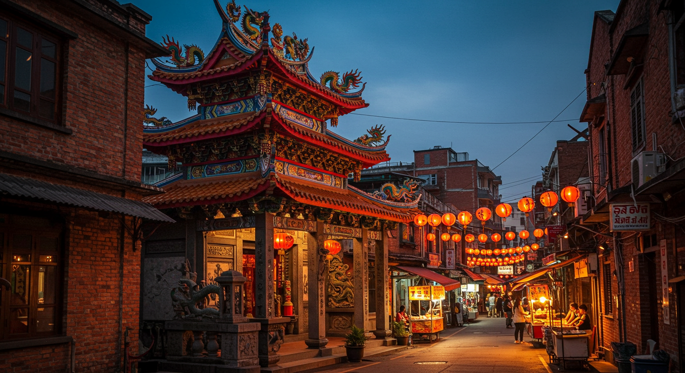 루강 대표 사원고 야시장 거리