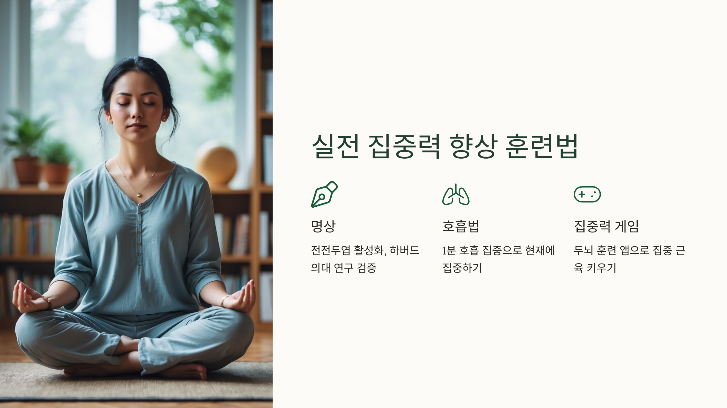 실전 집중력 향상 훈련법