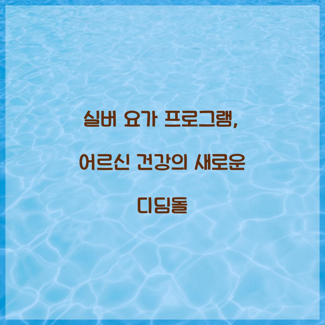 실버 요가 프로그램