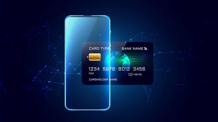 스마트폰과 신용카드 일러스트