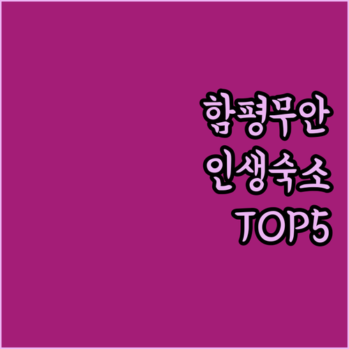 함평 무안 숙소 추천 TOP 5 위치..