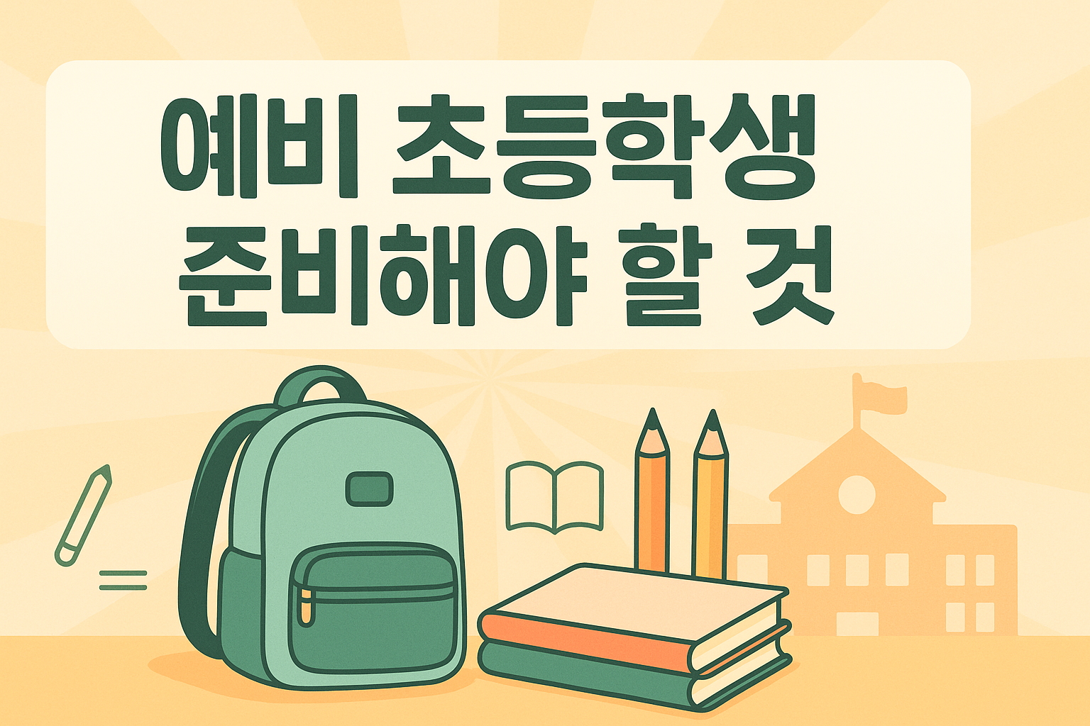 예비 초등학생 준비해야 할 것