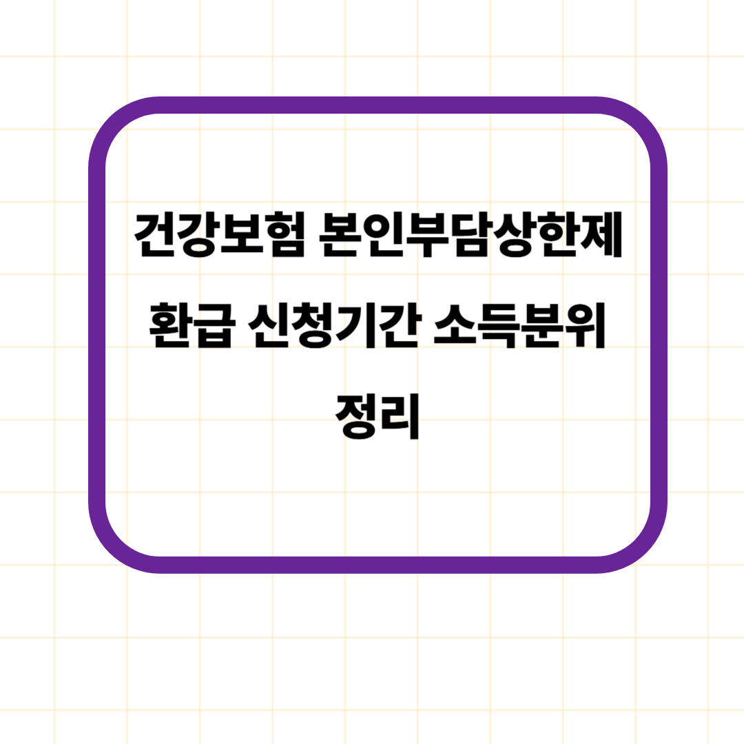 건강보험 본인부담상한제 환급 신청기간 소득분위 정리