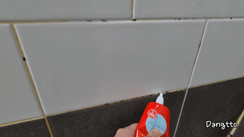 곰팡이-제거제-벽면에-분사하는-모습