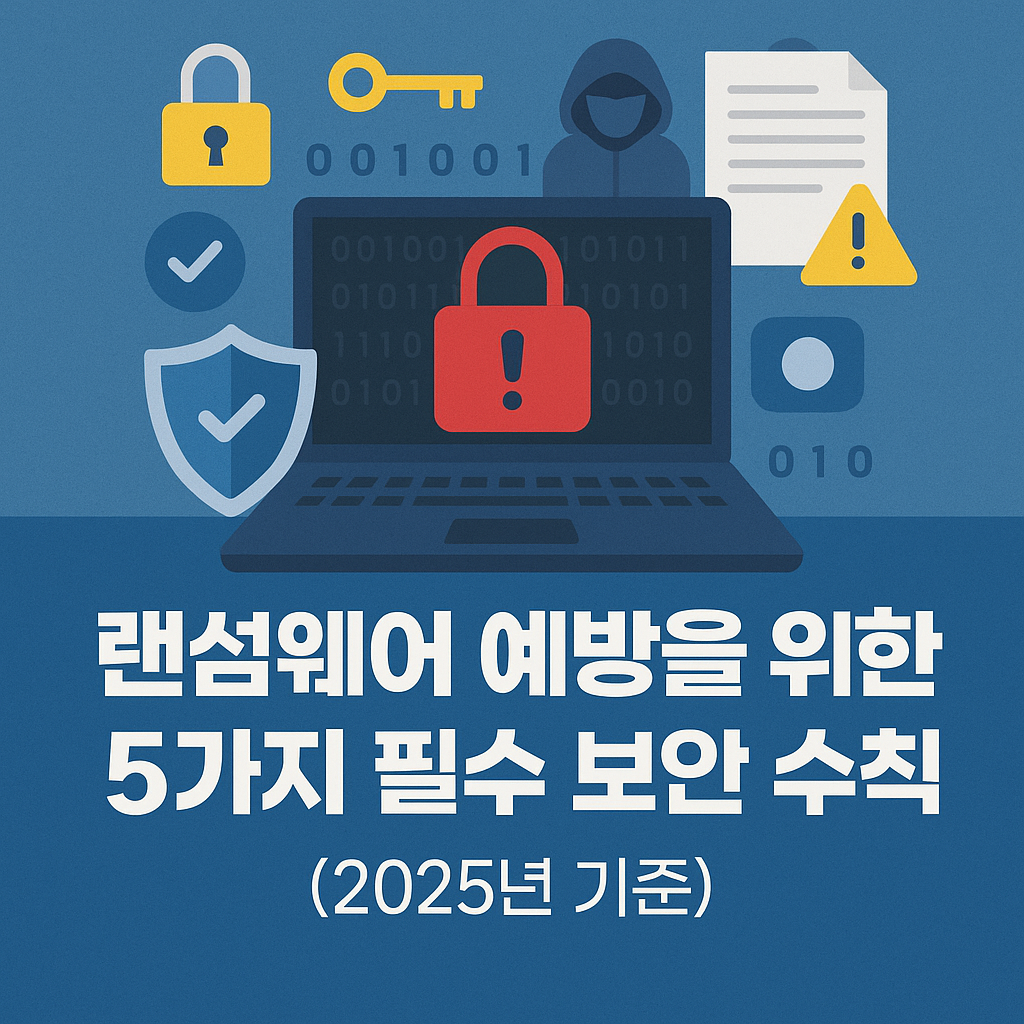 랜섬웨어 예방을 위한 5가지 필수 보안 수칙 (2025년 기준)