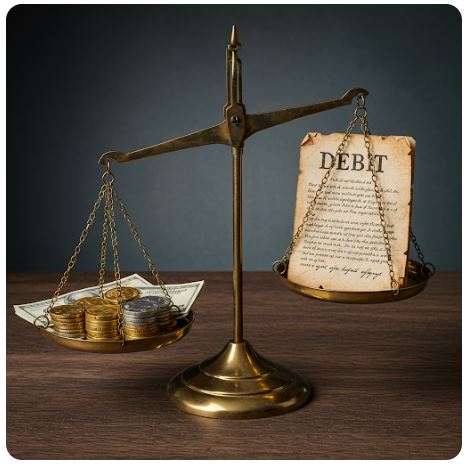 자본과 부채를 비교하는 이미지