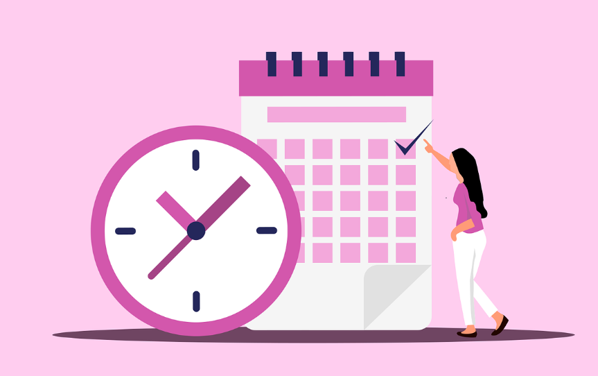 달력보고 체크하는 모습