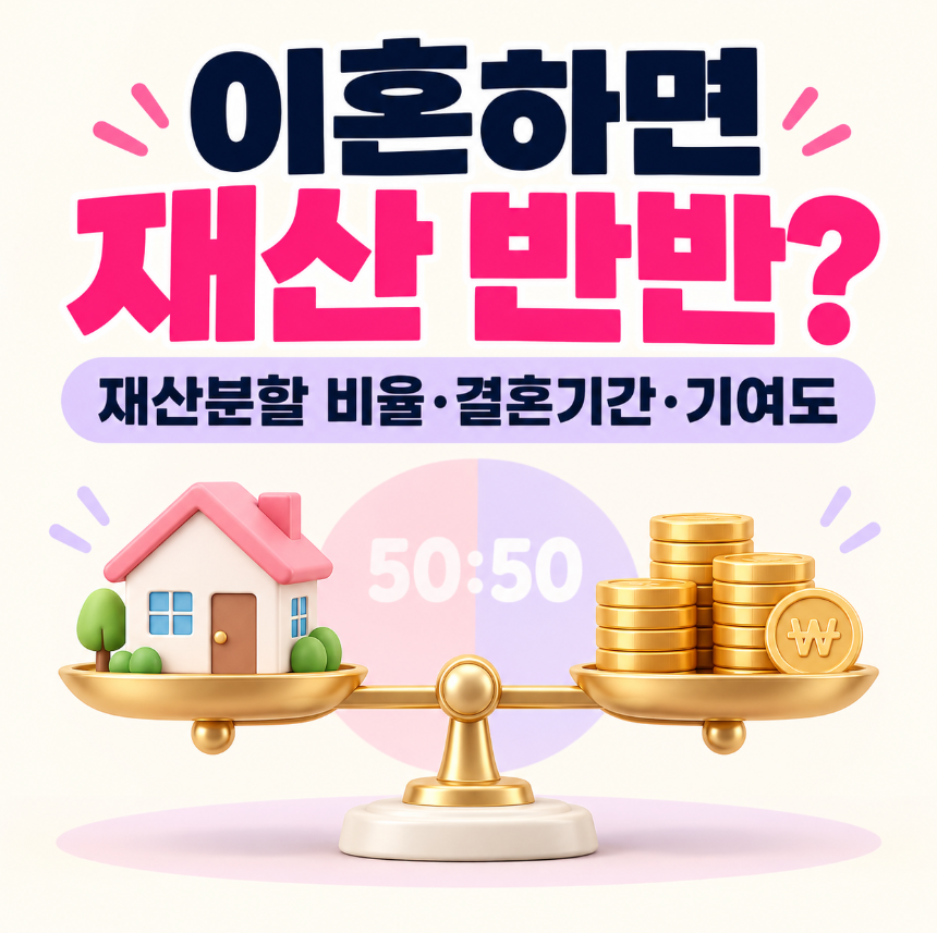 이혼하면 재산 반반 나눠야 하나?｜재산분할 비율&middot;결혼기간&middot;기여도 총정리