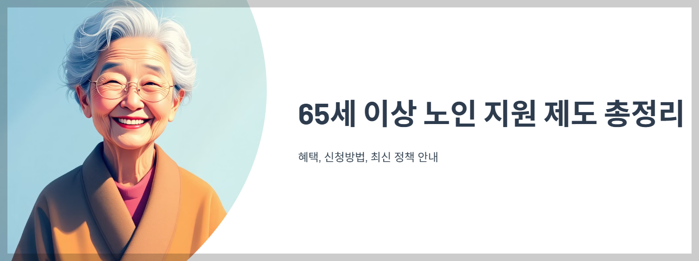 "65세 이상 노인 지원 제도 총정리" 문구 이미지