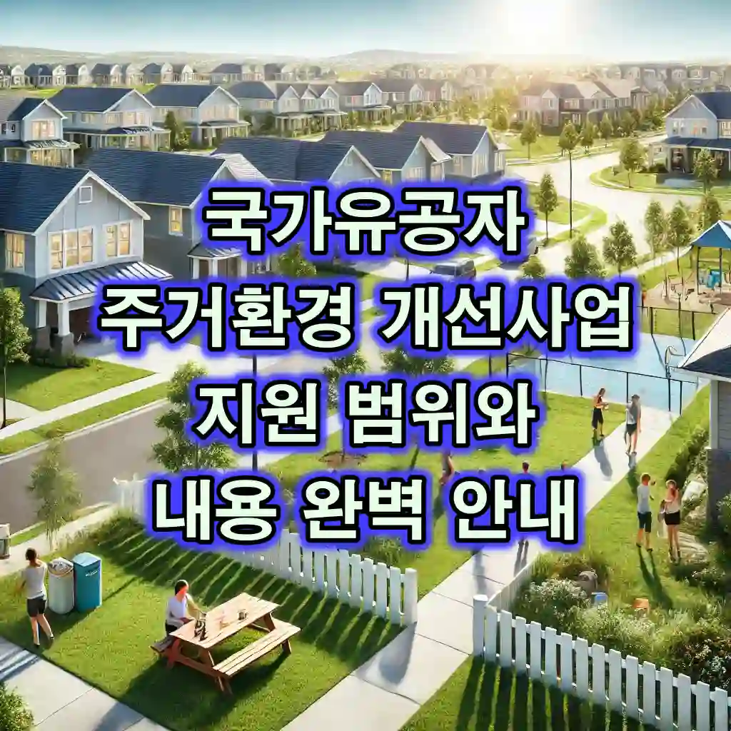 국가유공자 주거환경 개선사업 지원 범위와 내용 완벽 안내