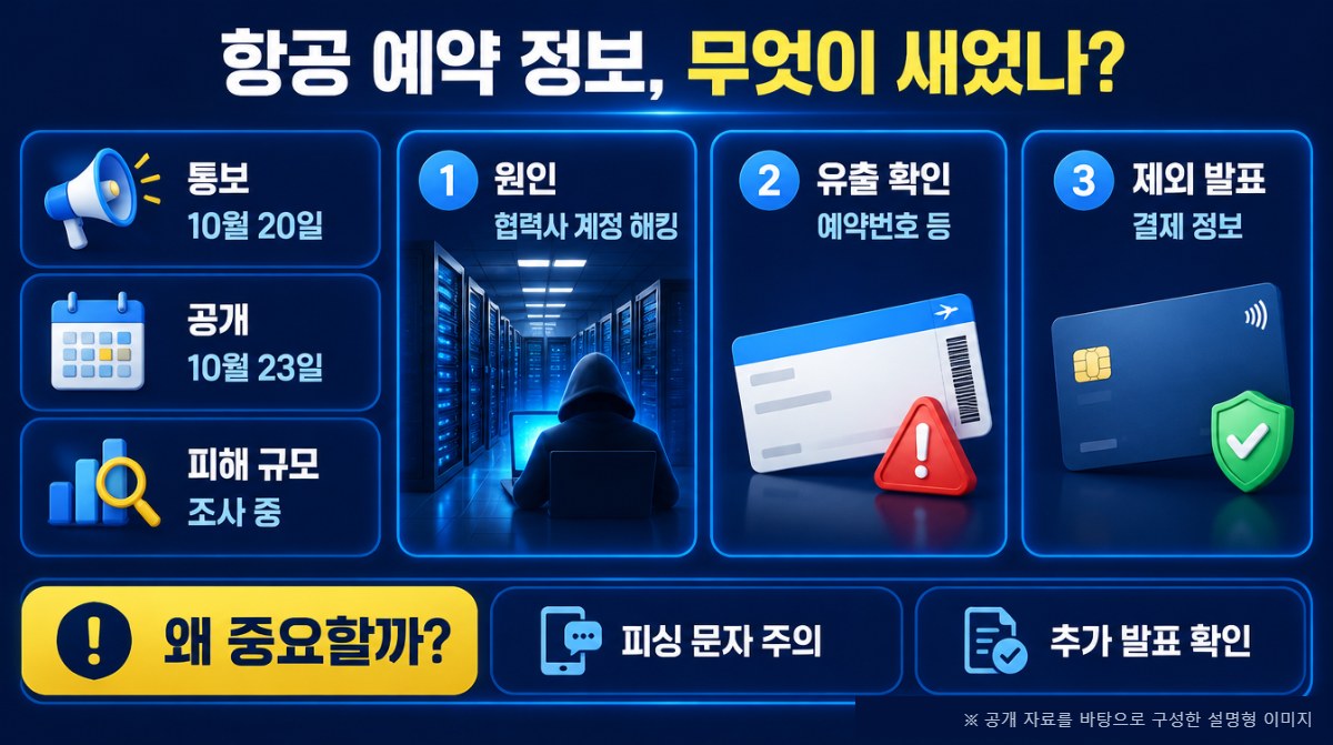 유출 확인 항목과 제외 발표 항목 정리 인포그래픽 (AI 생성 이미지)