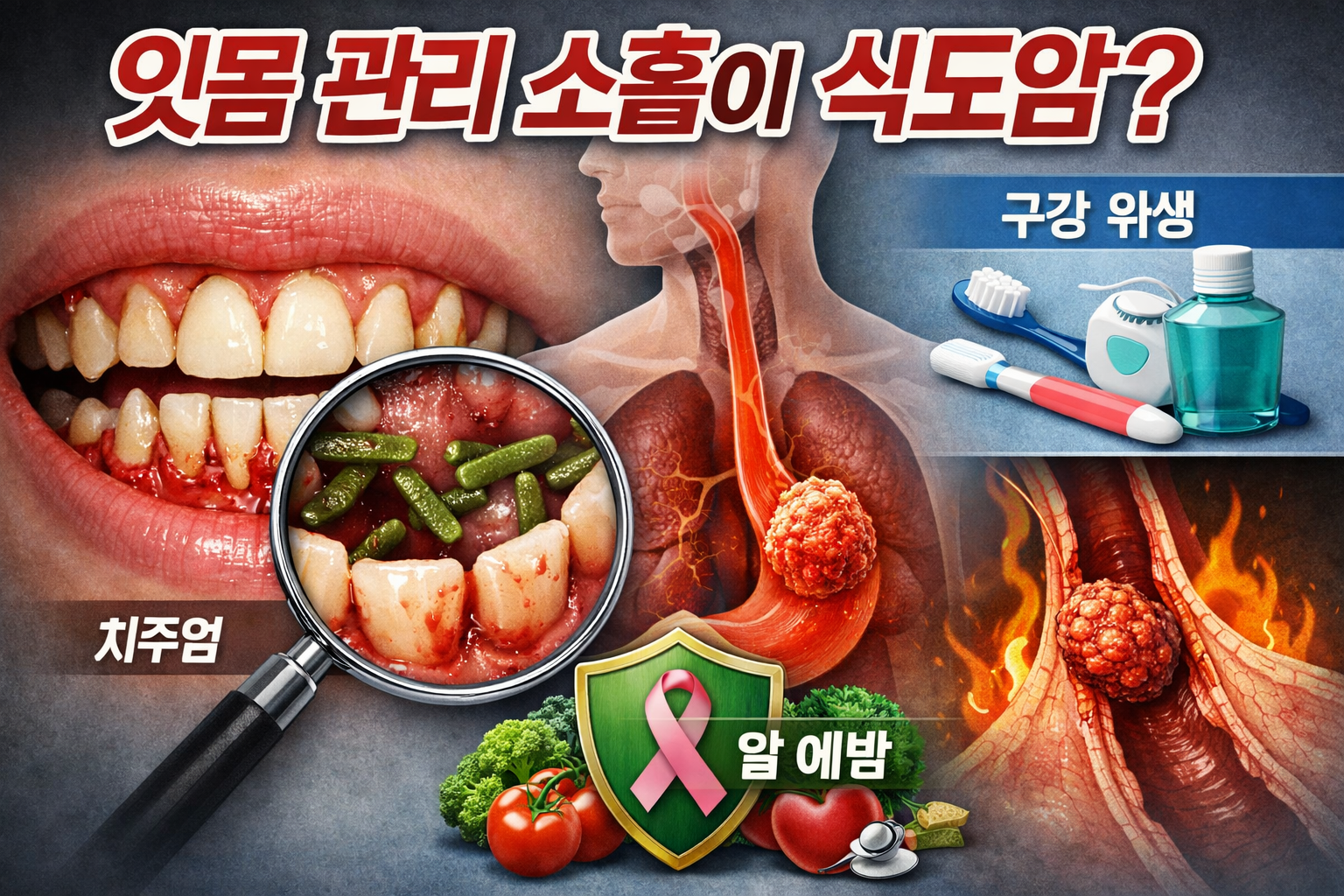 잇몸 관리 소홀이 식도암? (치주염, 구강 위생, 암 예방)