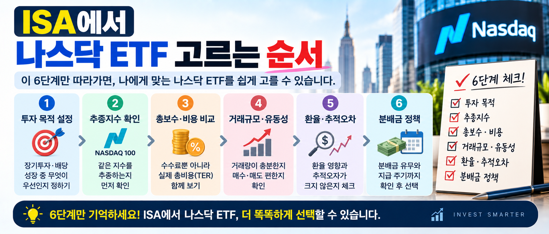 ISA 나스닥 ETF 고르는 순서 수수료 거래량 환율 비교