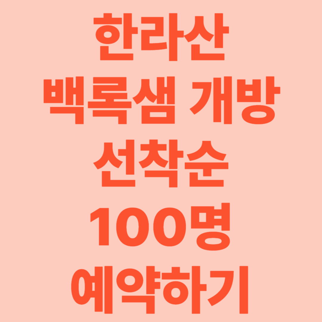 2025 한라산 백록샘 첫 개방! 사전예약 안내 및 탐방 정보 총정리