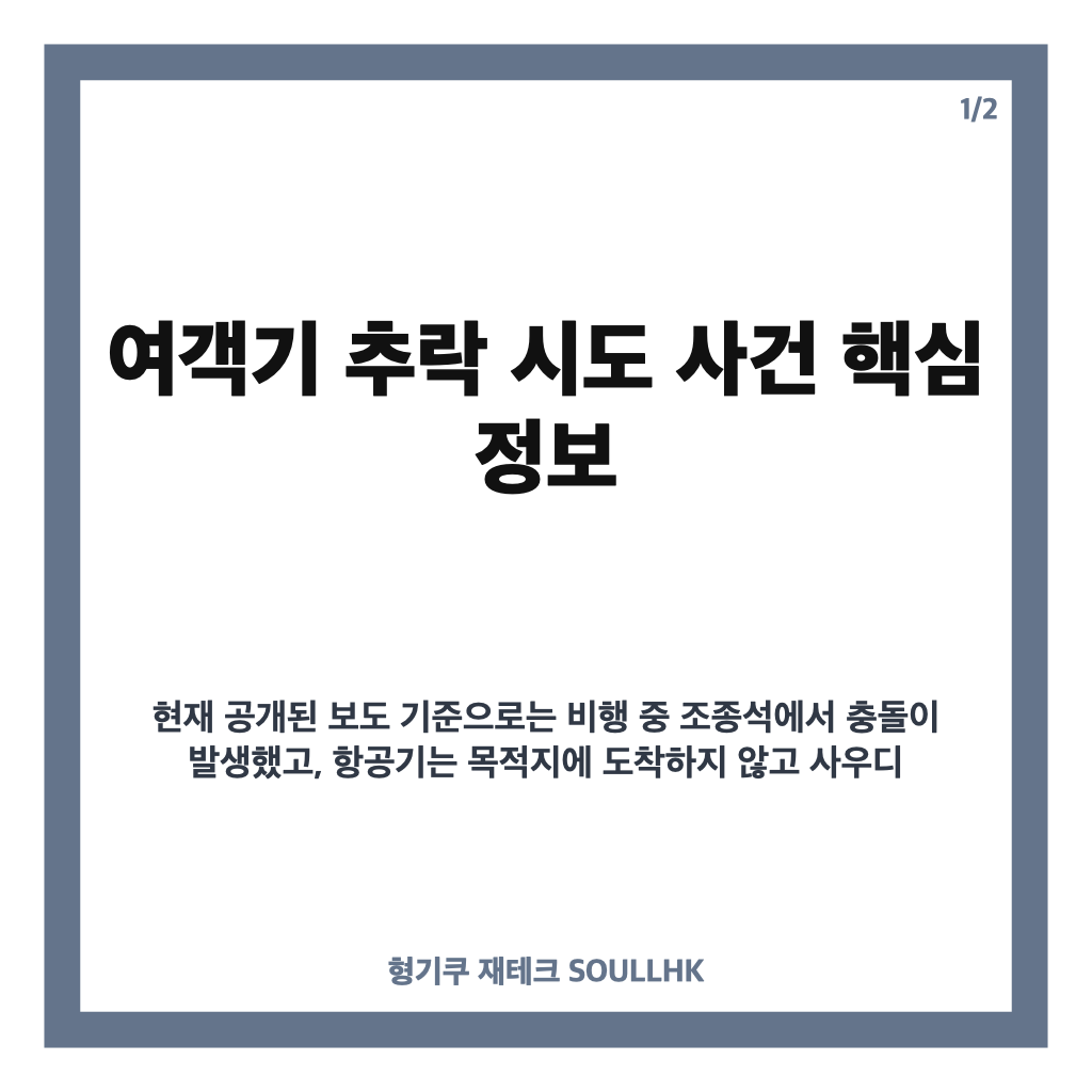 여객기 추락 시도, 조종석 흉기 공격 뒤 사우디 비상착륙 사건 정리 카드뉴스 1