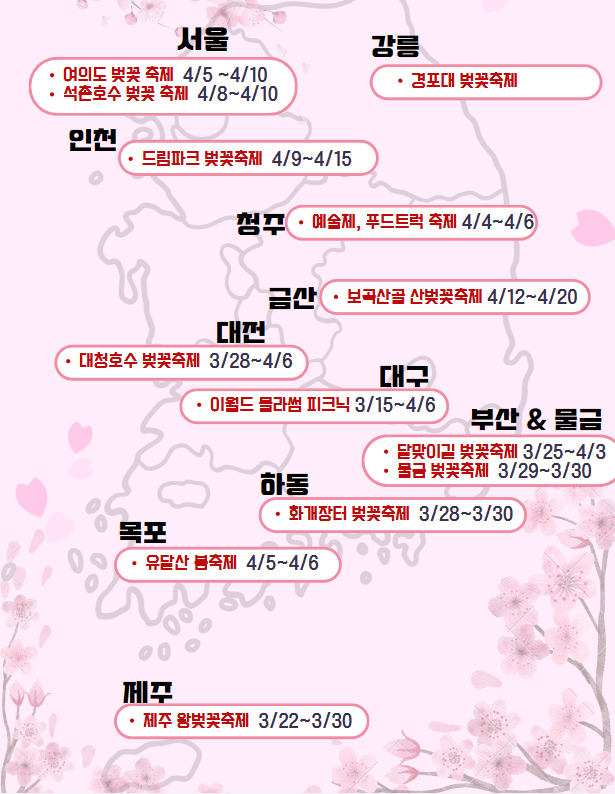 2025 전국 벚꽃축제 일정
