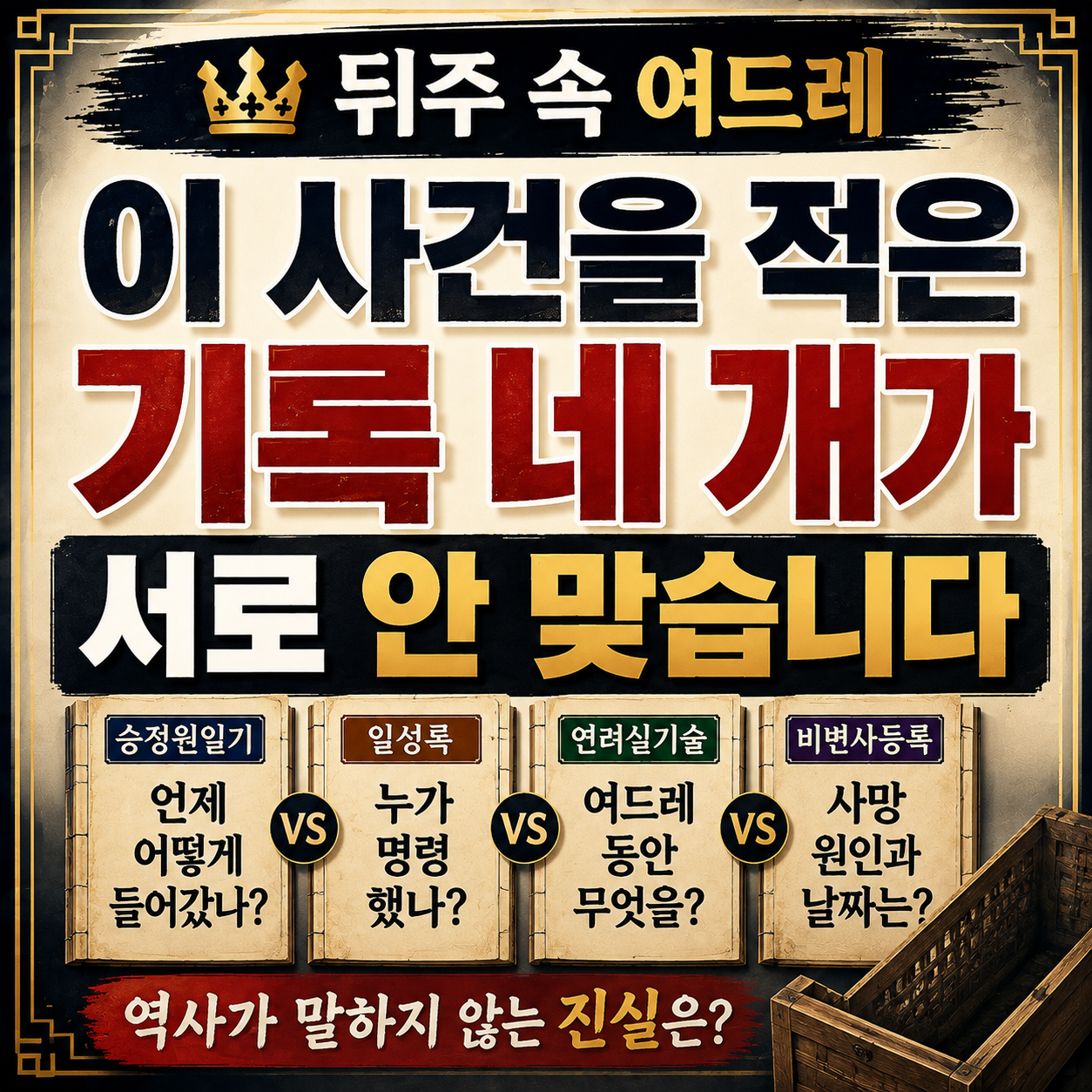 사도세자 임오화변을 한중록과 현륭원지, 영조실록, 승정원일기 기록으로 비교한 글