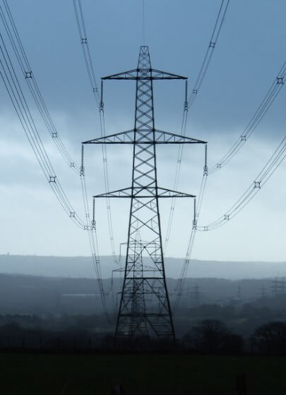 송전탑과 전력망 이미지, 전기요금과 에너지 공급 관련