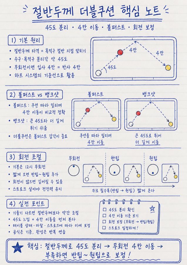 절반두께 더블쿠션 핵심 내용