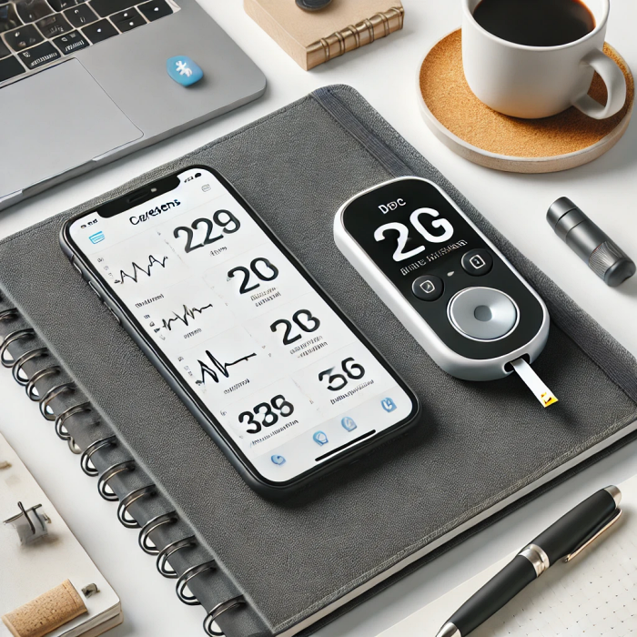 케어센스 N 프리미어와 스마트폰이 블루투스로 연동된 장면.