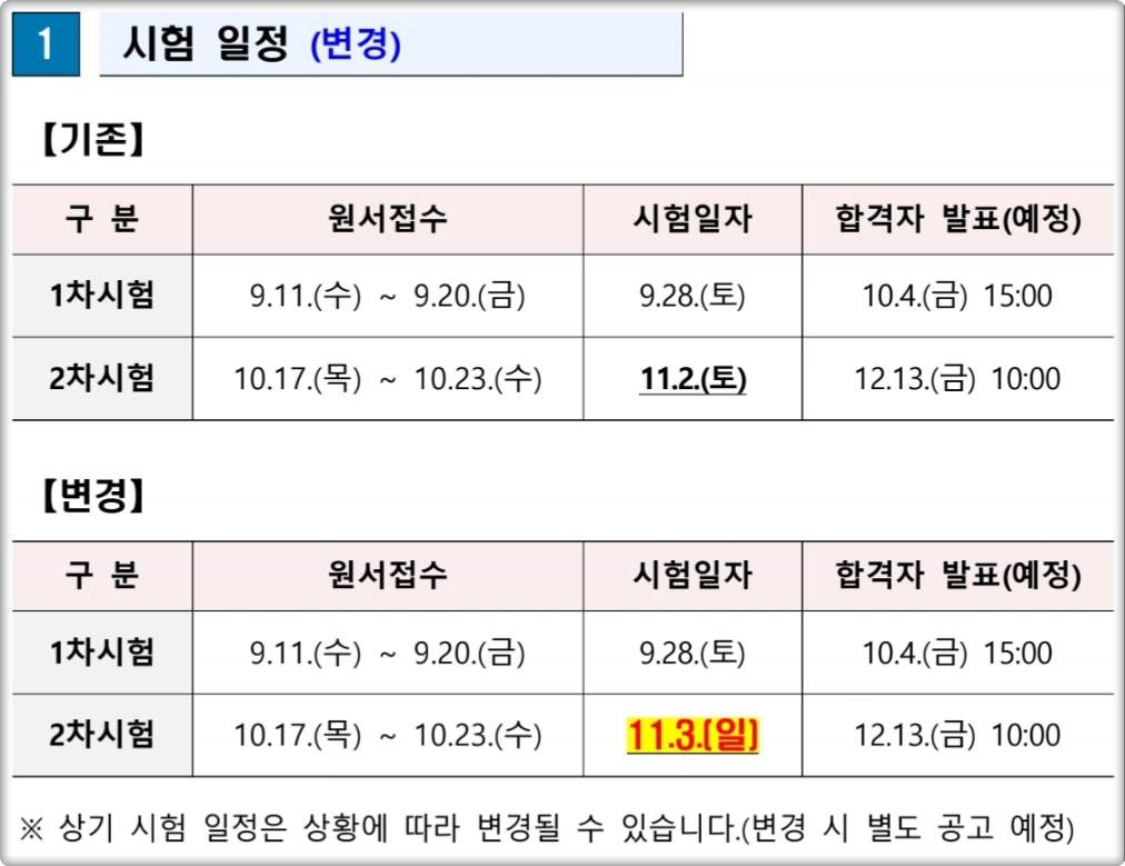특급소방안전관리자 시험일정
