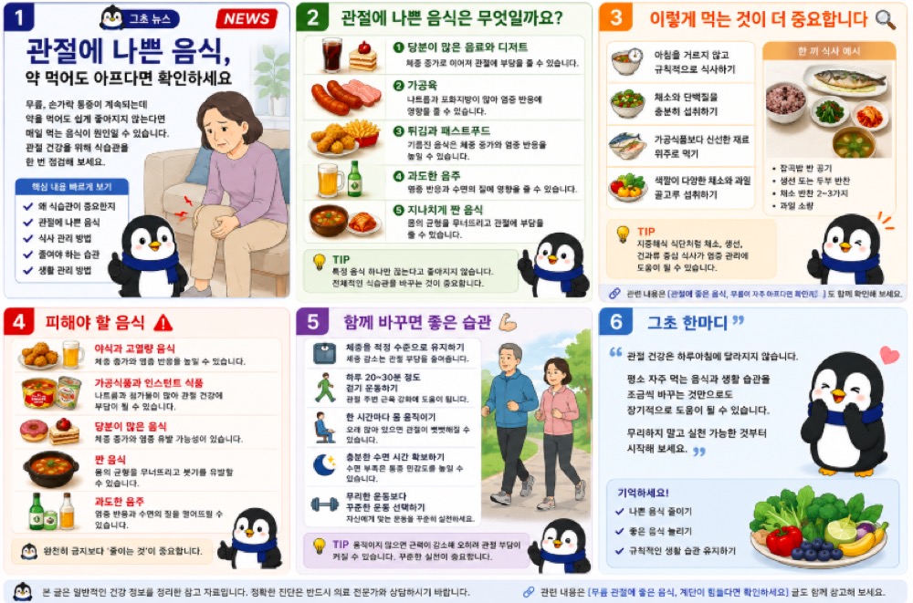 관절에 나쁜 음식 그쵸이야기