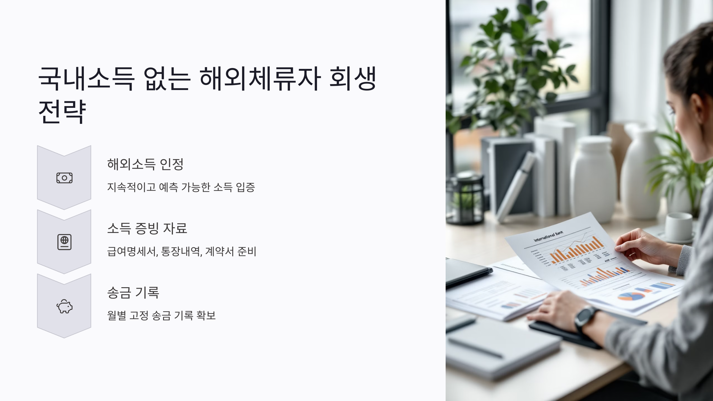 국내소득이 없는 해외체류자의 회생 전략