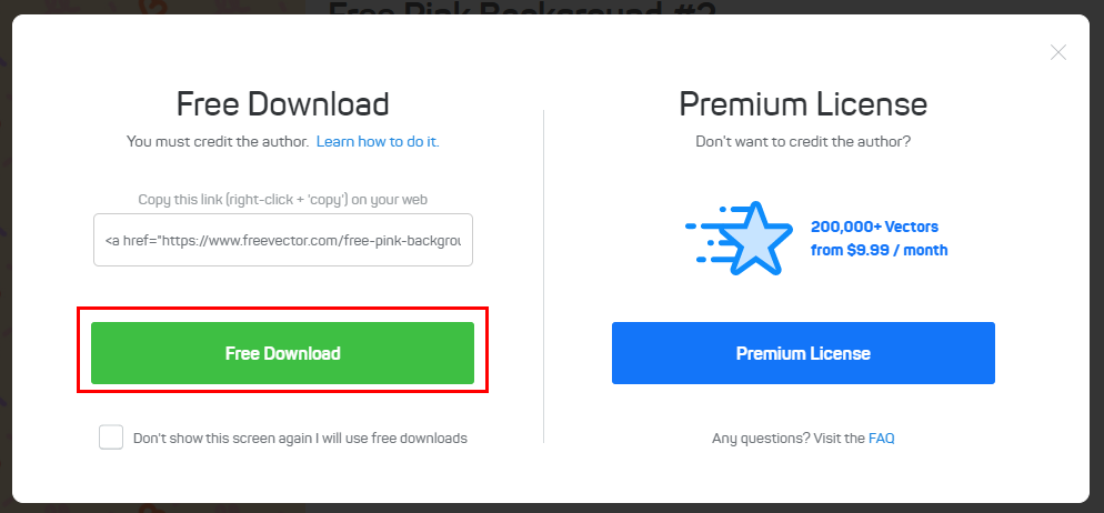 프리 다운로드 팝업창