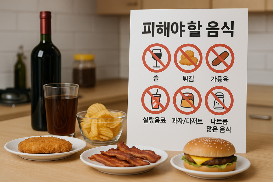 간 수치 높을 때 피해야 할 음식 이미지