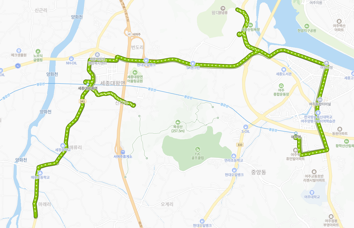 여주-953-2번-버스-노선-지도