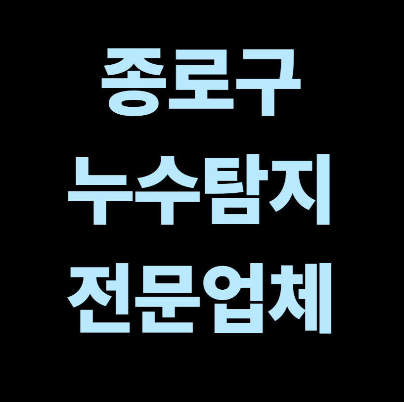 종로구 누수탐지 전문업체